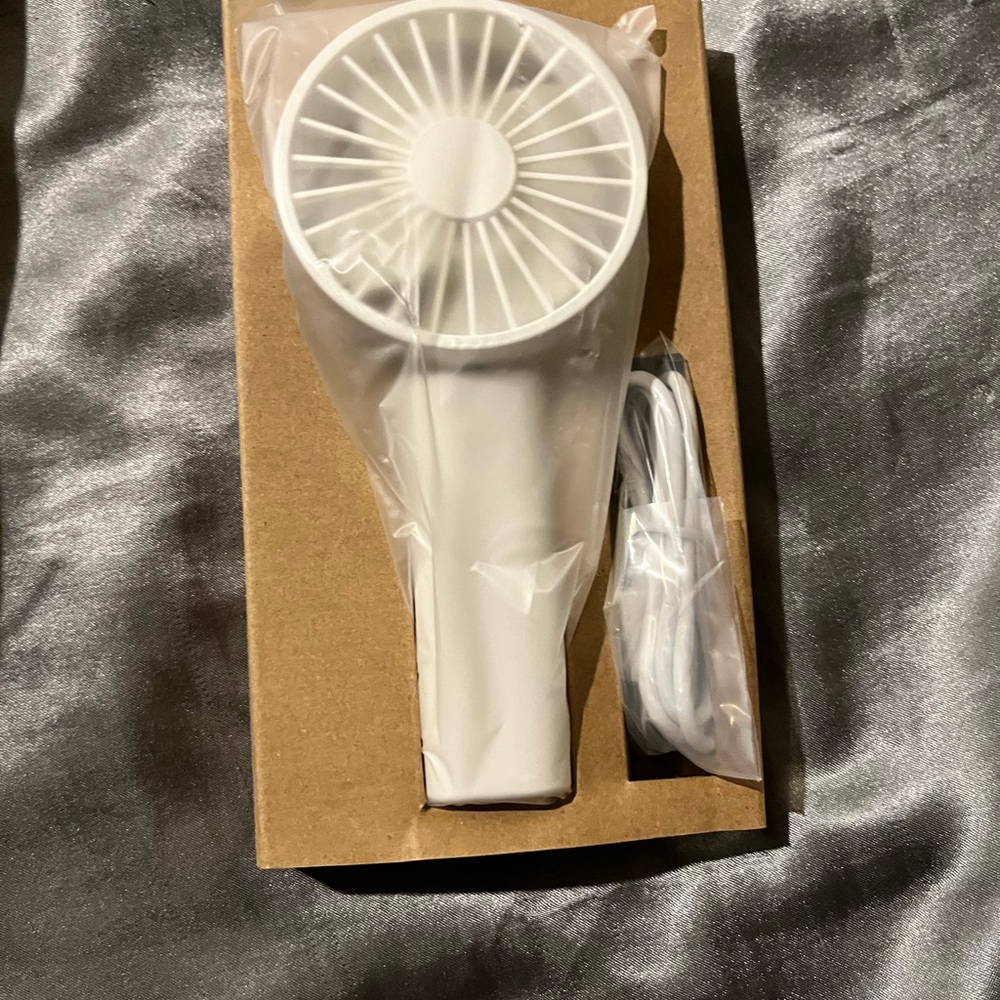 Compact White Handheld Fan